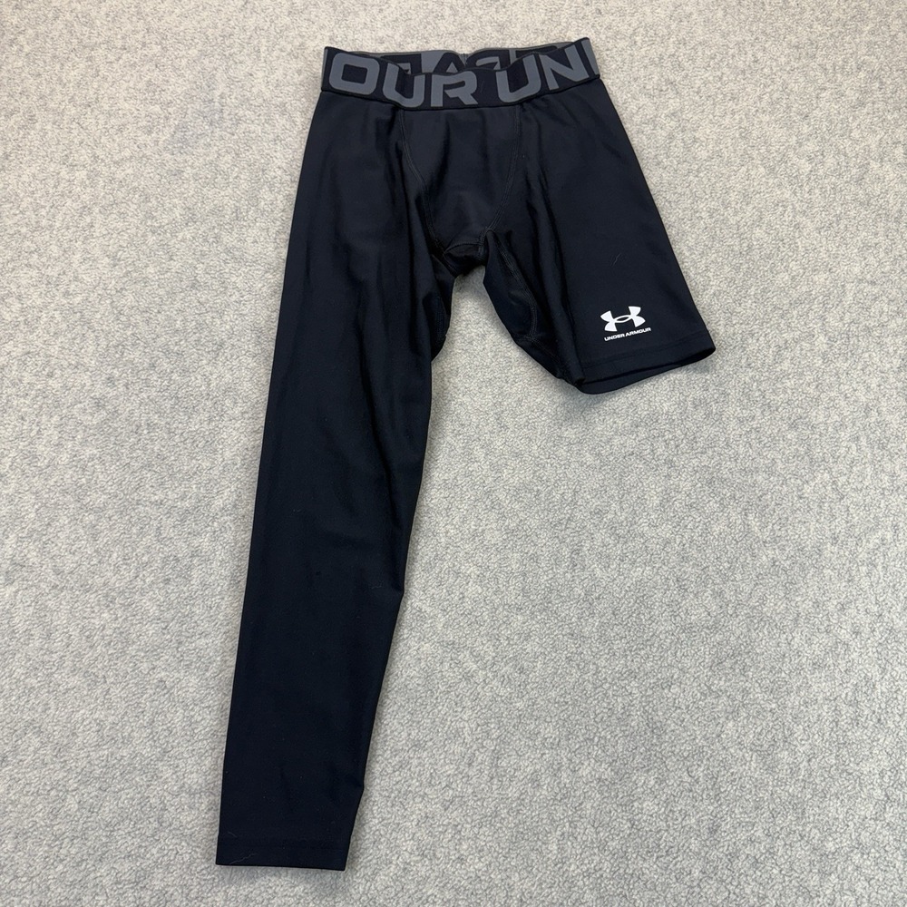Under Armour Boys Youth Small One-Leg Compression Tights Black Basketball